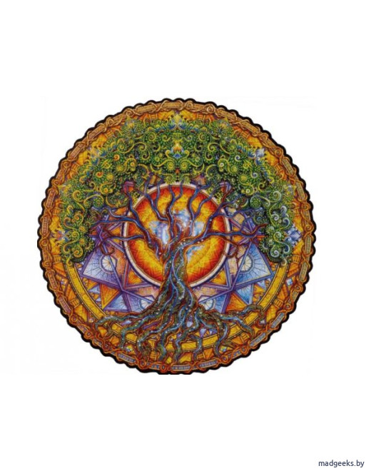Деревянный пазл Unidragon Мандала Дерево жизни (33 x 33 см, 350 дет.)