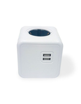 Разветвитель RocketSocket Cube Original (4 евророзетки, 2 USB A, с блоком 5В/2.1А)