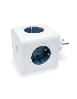 Разветвитель RocketSocket Cube Original (4 евророзетки, 2 USB A, с блоком 5В/2.1А)