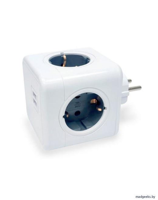 Разветвитель RocketSocket Cube Original (4 евророзетки, 2 USB A, с блоком 5В/2.1А)