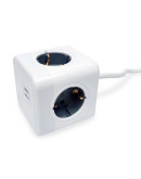 Удлинитель RocketSocket Cube Extended (4 евророзетки 16A, 2 USB A, с блоком 5В/2.1А, кабель 1,5м)