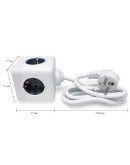 Удлинитель RocketSocket Cube Extended (4 евророзетки 16A, 2 USB A, с блоком 5В/2.1А, кабель 1,5м)