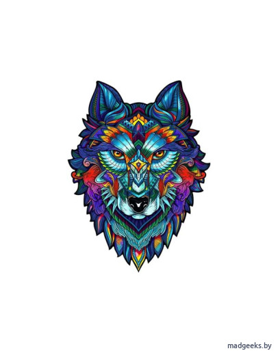 Деревянный пазл Unidragon Величественный Волк (24 × 17 см, 99 дет.)