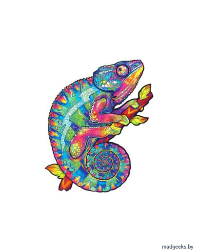 Деревянный пазл Unidragon Радужный хамелеон (26 × 33 см, 202 дет.)
