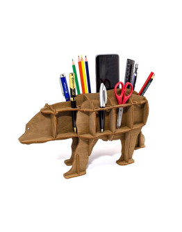 Сборная модель Eco Wood Art Design Настольный органайзер Медведь