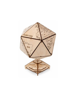 Деревянный 3D-конструктор Eco Wood Art Глобус Икосаэдр с секретом (шкатулка, сейф)