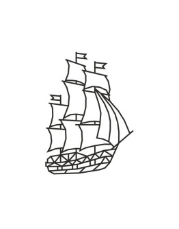 Деревянный интерьерный пазл Eco Wood Art Design Корабль (Парусник)