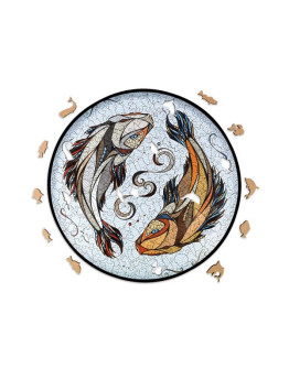 Деревянный пазл Eco Wood Art Карпы Кои (Рыбы) L (40 × 40 см)