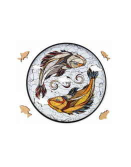 Деревянный пазл Eco Wood Art Карпы Кои (Рыбы) S (20 × 20 см)