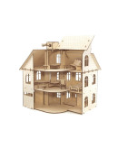 Деревянный 3D-конструктор Eco Wood Art Кукольный дом с лифтом