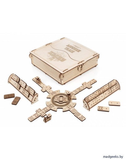 Деревянный 3D-конструктор Eco Wood Art Настольная игра Домино Мексиканский поезд