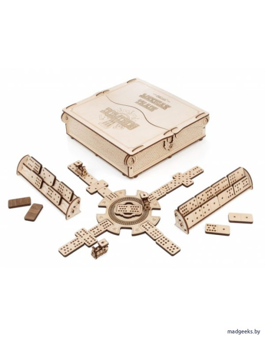 Деревянный 3D-конструктор Eco Wood Art Настольная игра Домино Мексиканский поезд