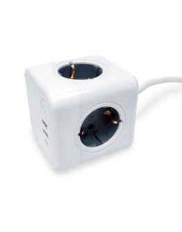 Удлинитель RocketSocket Cube Extended (4 евророзетки 16A, 3 USB, с блоком 5В/3.0А, кабель 1,5м)