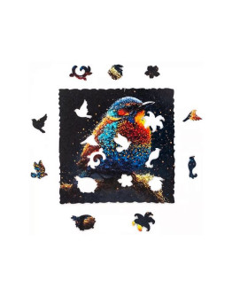Деревянный пазл Unidragon Pop-Art Пташка (14 x 14 см, 100 дет.)