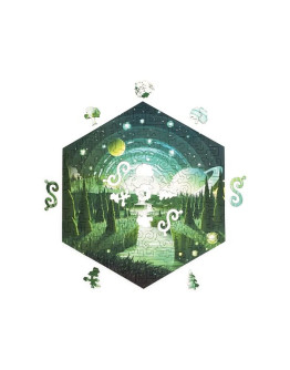 Деревянный пазл Unidragon Hexagon Вечнозеленый (23,8 x 27 см, 100 дет.)