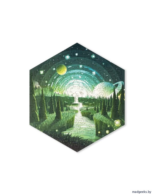 Деревянный пазл Unidragon Hexagon Вечнозеленый (23,8 x 27 см, 100 дет.)