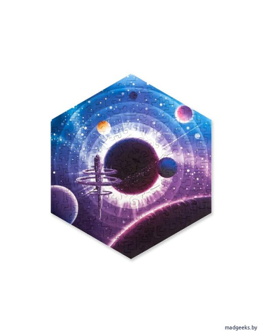 Деревянный пазл Unidragon Hexagon Космическая Станция (23,8 x 27 см, 100 дет.)