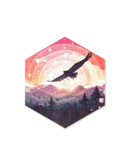 Деревянный пазл Unidragon Hexagon Королевская Птица (23,8 x 27 см, 100 дет.)