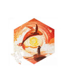 Деревянный пазл Unidragon Hexagon Солнечный Кит (23,8 x 27 см, 100 дет.)