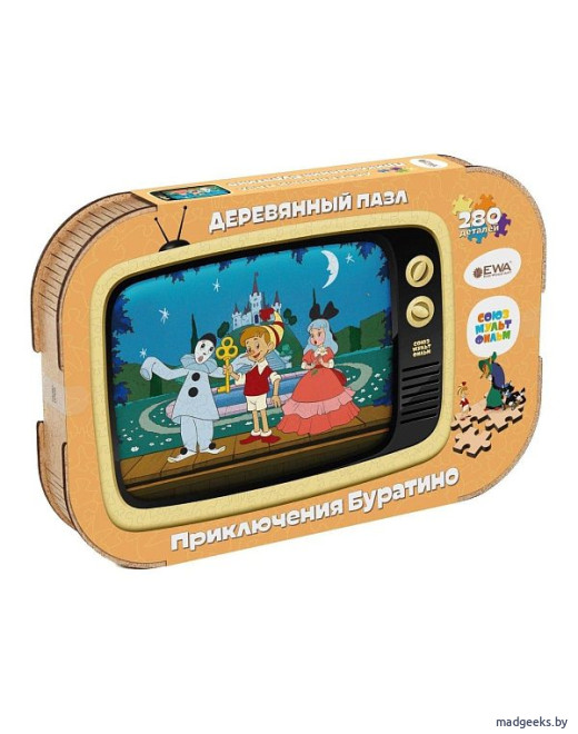 Деревянный пазл Eco Wood Art Приключения Буратино (40 × 29 см)