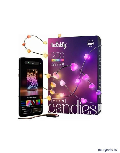Smart-гирлянда Twinkly Candies Hearts 200 шт. RGB + BT + Wi-Fi