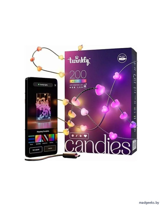 Smart-гирлянда Twinkly Candies Hearts 200 шт. RGB + BT + Wi-Fi