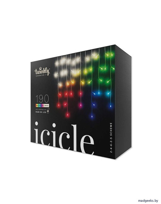 Smart-гирлянда бахрома Twinkly Icicle - 190 шт.(5 м) RGB + W + BT + Wi-Fi