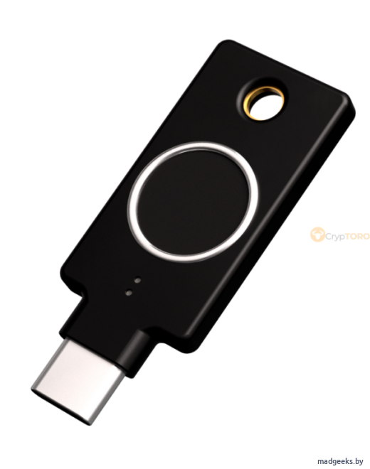 Аппаратный ключ для защиты данных YubiKey Bio Type-C- устройства для защиты криптовалюты и аксессуары для них