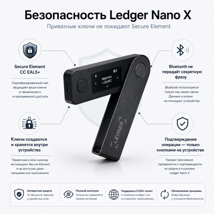 Защита приватных ключей в Ledger Nano X